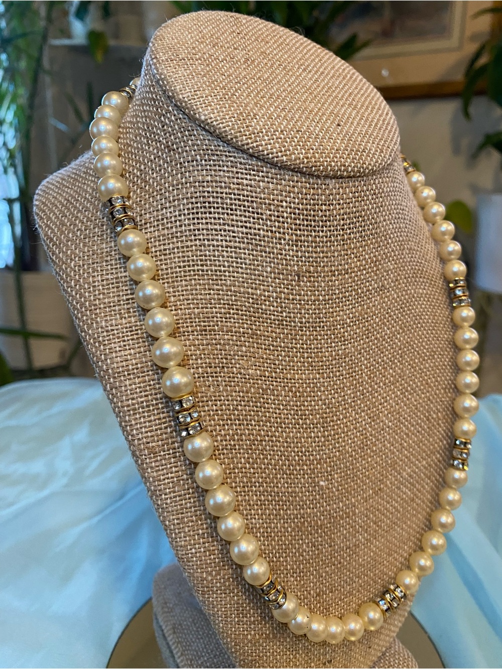 VINTAGE PEARL RHINESTONE NECKLACE by MADONNA - Picture 5 of 11